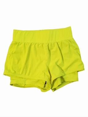 Fabletics Women's‎ Neon Yellow Workout Tennis Fitness Shorts Small